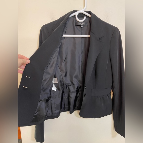 Nine West Women’s Suit 2 Pieces Set Black Jacket Blazer & Skirt Size 2 - Picture 5 of 17